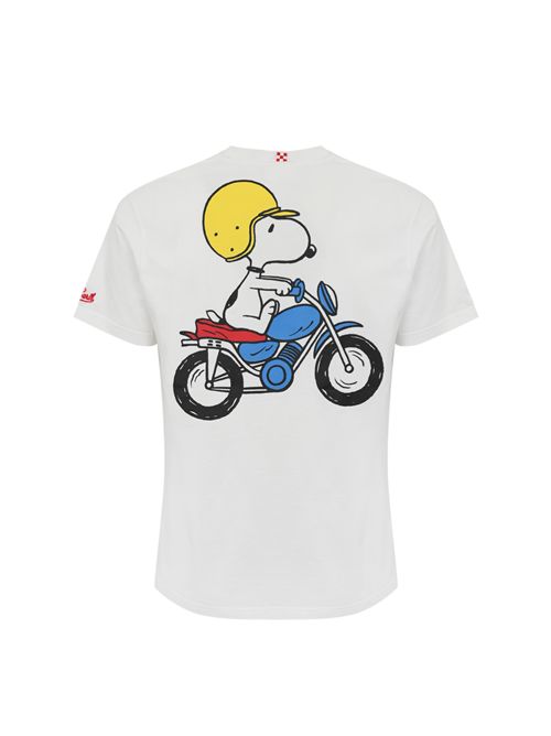 T-shirt con stampa e ricamo Snoopy Cross Team Mc2 Saint Barth | TSHIRT MAN03089H SNOOPY CROSS 01N EMB